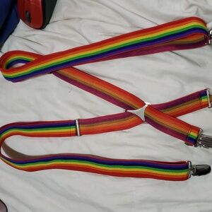 unisex rainbow adjustable suspenders